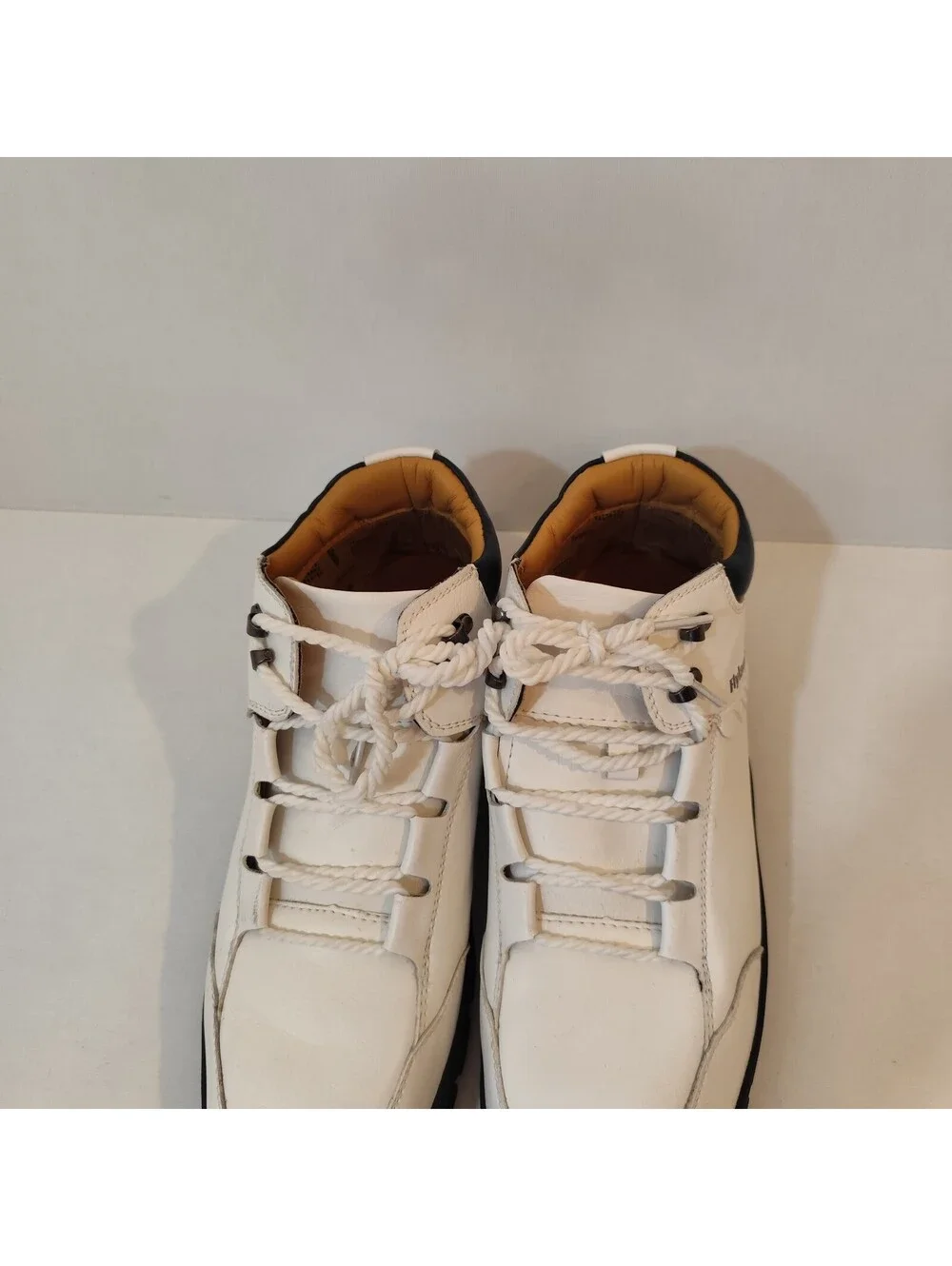 Flyland Men's Ankle Boots Casual White Handmade Leather Shoes Size 11